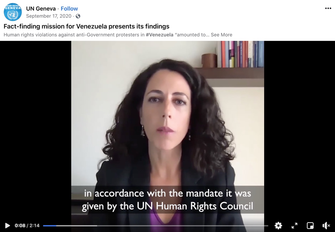 Short video (2:14 min) posted by UN Geneva